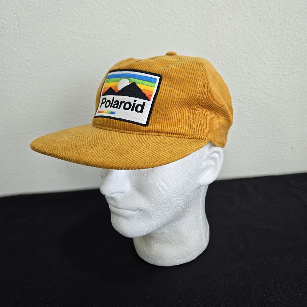 Men's Polaroid Corduroy Mad Engine Cap- Mustard Yellow Snapback Adjustable Hat